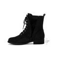 thumbnail image 2 of BLISSFUL STEP Round Toe Combat Boots Low Block Heel Ankle Boots for Women Black 9, 2 of 8