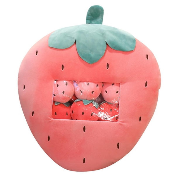 Linda Almohada De Peluche De Frutas Y Verduras, Juguete Creativo Extraíble De Fresa, Plátano, Aguacate, Zanahoria, Aperitivo, Almohada Con Patrón, Regalo Para Adolescentes Y Niñas Monstrate FN006821-01