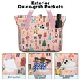 thumbnail image 2 of Tote Bag for Women - Pink Christmas Nutcracker Pattern Shoulder Bag - Large Utility Work Duffle Bag with Zipper Handbag for Travel, Work, Sprots, 2 of 5