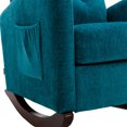 thumbnail image 6 of Accent Rocking Chair, Modern Tufted Upholstered High Back Armchair with Solid Wood Baseand Side Pocket, Comfortable Rocker Glider Chair for Nursery, Living Room, Bedroom, Blue, 6 of 7