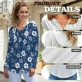 thumbnail image 6 of DISNIMO Floral Printed Sweatshirts for Women Long Sleeve Hoodies Waffle Hooded Sweatshirt Trendy Pullover Tops, 3XL, 6 of 7