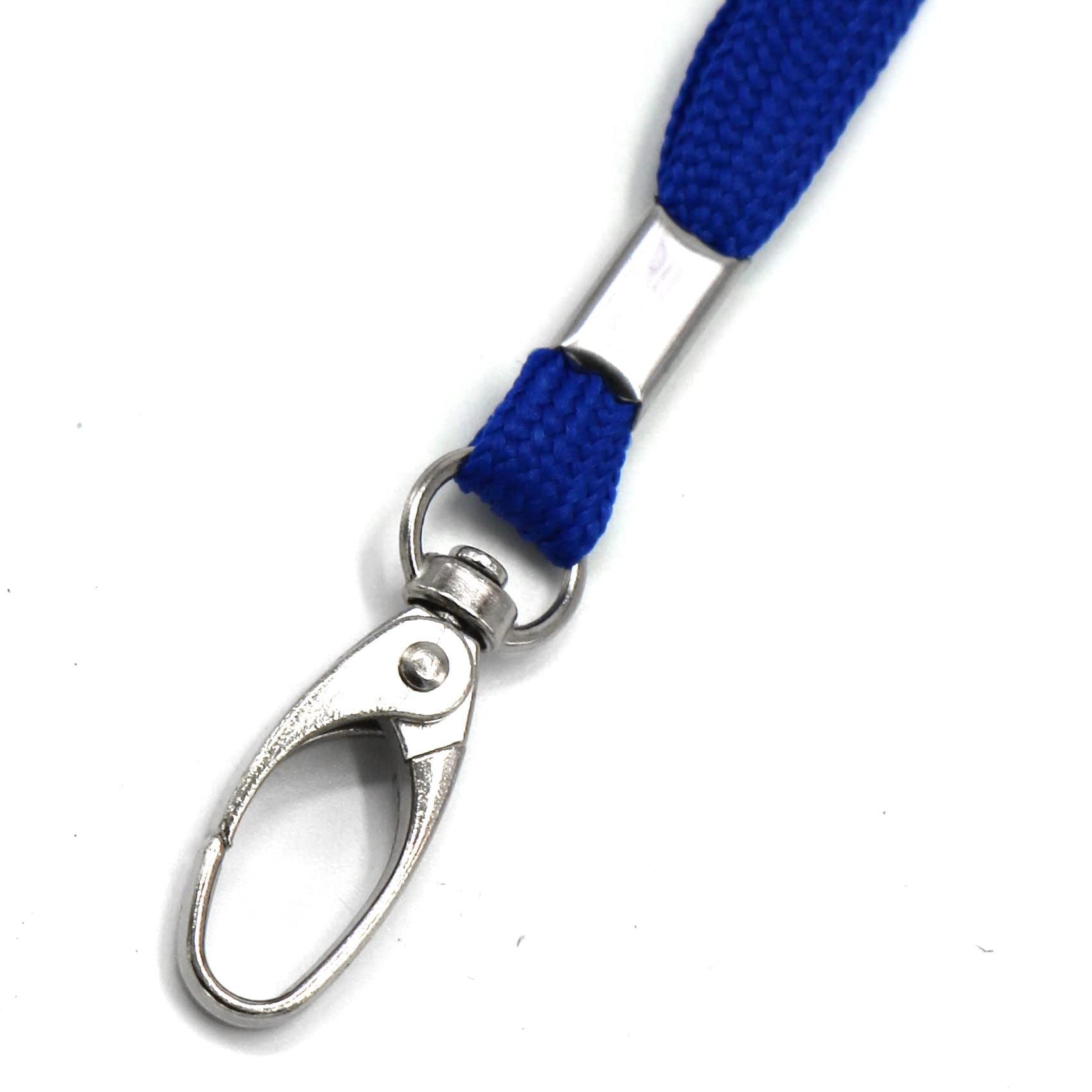 100 Pack Lanyards Bulk Blue Lanyard For Office Id Badges Flat With Badge Clip Swivel Hook (100  Blue)