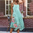 thumbnail image 5 of Teissuly Women's Casual Summer Dress Sleeveless Sundress Hankerchief Hem Maxi Tank Dresses Beach Dress With Pockets, 5 of 5