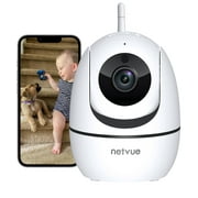 Indoor Security Camera, Netvue 1080P Home Surveillance Camera, PTZ , Dog Camera with APP, Camera for House (Supports Only 2.4Ghz WiFi)