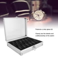 thumbnail image 4 of Aluminum Rectangle Jewellery Display Storage, Removable Watch Pillows Transparent Glass Aluminum Watch Display Case  for Fathers Day, 4 of 7
