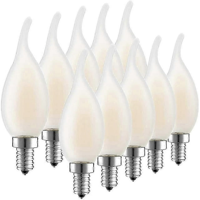 Led Bulb E14 With Dimmable Filament, Set Of 10 Bulbs Flame, 4 Watts Consumed Equivalence Incandescence