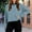Blue, variant on ClodeEU Womens Striped Sweatshirt ,Long Sleeve Oversized Crew Neck Color Block Loose Fit Tops Yellow,Womens Plus L