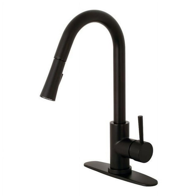 Gourmetier LS8620DL Modern Concord Single-Handle Kitchen Faucet with Pull-Down Sprayer - Matte Black
