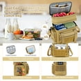 thumbnail image 2 of Holuxer Lunch Box for Men, 24 Can Double Deck Expandable Tactical Mens Lunch Bag for Work Travel Daytrip Picnic Camping, Large Capacity Cooler Bags with Adjustable Shoulder Strap, Brown, 2 of 7