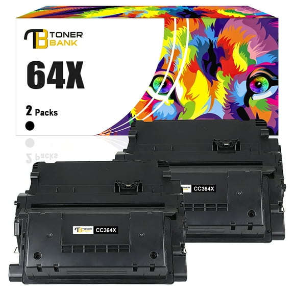 Toner Bank Compatible Toner Cartridge Replacement for HP CC364X LaserJet P4015n P4015x P4515n P4515x Laser Printer Ink (Black, 2-Pack)