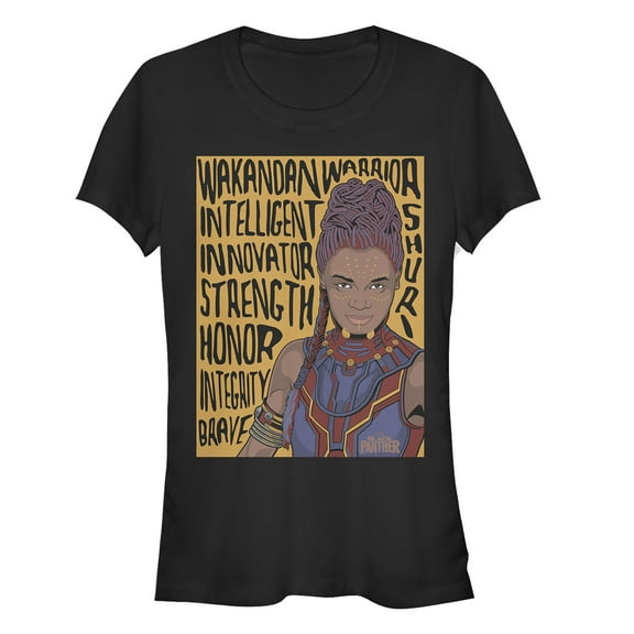Junior's Marvel Black Panther 2018 Shuri Personality Graphic Tee Black Large