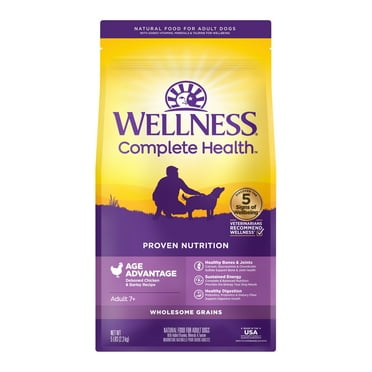 Wellness Complete Health Senior Dry Dog Food, Age Advantage, Deboned Chicken & Barley Recipe, 5-Pound Bag