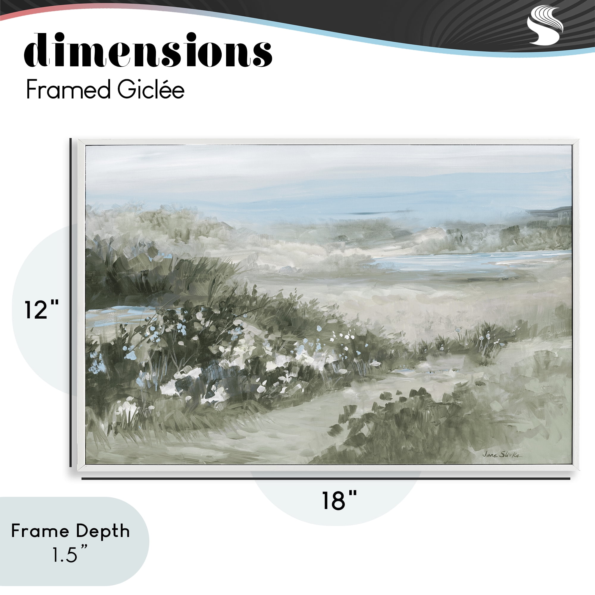 Stupell Industries Neutral Quiet Composition Landscape White Framed Giclee Art, design by Jane Slivka