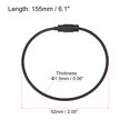thumbnail image 2 of Unique Bargains 12Pack Cable Key Rings, 6-inch(155mm) Wire Keychain Twist Loops, Black, 2 of 7