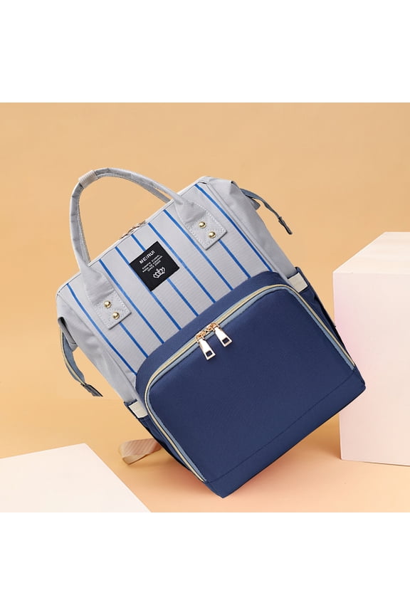 Fashion Functional Backpack, Oxford Cloth Waterproof Double Shoulder Zipper Backpack Large Capacity,Blue