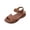Brown, variant on Women's Low Wedge Heels Summer Comfortable Dressy Sandals Buckle Ankle Strap Open Toe Flower Wedge Sandals Navy 38