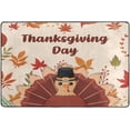 thumbnail image 4 of SKYSONIC 36x24in Happy Thanksgiving Area Rug, Fall Gentleman Turkey Non-Slip Floor Carpet for Indoor Living Dining Room Bedroom, 4 of 7