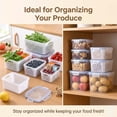 thumbnail image 6 of 4 in 1 Food Storage Container with Lids, Large Fruit Storage Containers for Fridge, Household Transparent Plastic Food Storage Box-Including Drain Basket for Berry, Vegetable & Salad (Gray, L/3300ml), 6 of 7