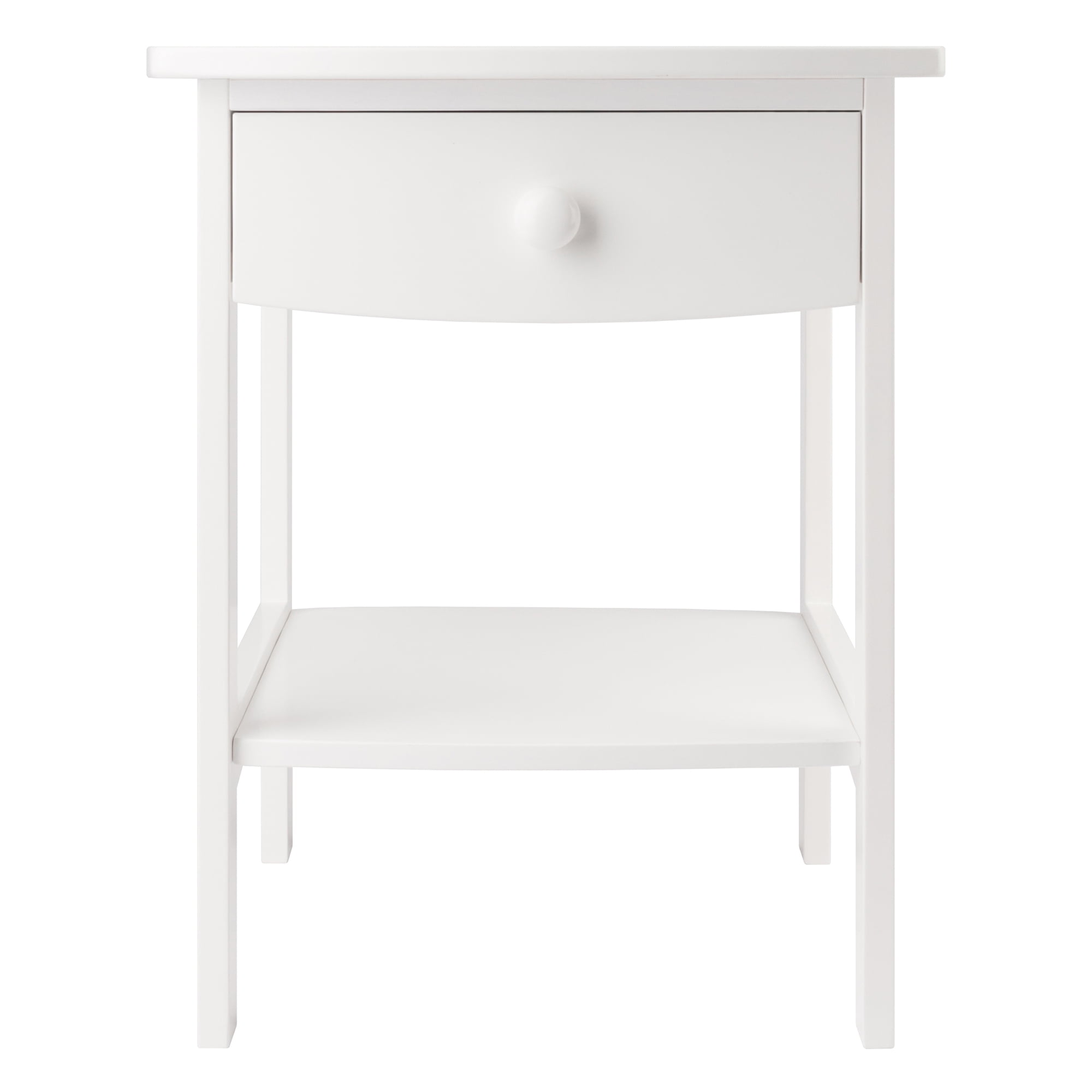 Winsome Claire Curved Nightstand, Accent Table, White Finish