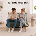 thumbnail image 3 of 43" Oversized Accent Chair, Paproos Comfy Reading Chair, Cloud Lounge Accent Chair Bean Bag Chair for Adults, Corduroy Upholstered&nbsp;Lazy Sofa for Living Room Bedroom, Antique Green, 3 of 10