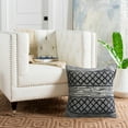thumbnail image 2 of Ox Bay Marlee Gray/Black Diamond Striped Cotton Blend Adult Decorative Throw Pillow Cover, 2 of 8