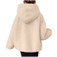 thumbnail image 6 of BLVB Womens Soft Fleece Jackets Long Sleeve Zipper Fuzzy Cozy Hooded Coats Warm Comfy Outerwear for Winter, 6 of 7