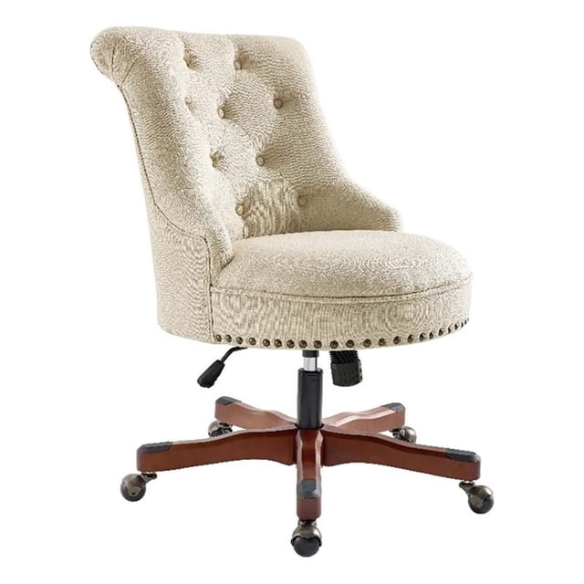 Riverbay Furniture Fabric Beige Office Chair Rectangular Adjustable 35"H Unassembled