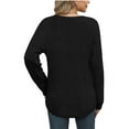 thumbnail image 5 of Mlzmgr Sweaters for Women Long Sleeve Loose Fitted Ribbed Knitted Crew Neck Cotton Knit Casual Going out Shirts, 5 of 5
