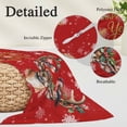thumbnail image 2 of Red Christmas Pillow Covers, Linen Long Throw Pillow Case, Winter Deer Cardinal Berry Leaves Snowflakes Holiday Pillow Protector Decorative Cushion Cover for Living Room/Bedroom 20" x 30", 2 of 8