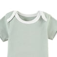 thumbnail image 6 of Agkizg Baby Solid Color Contrast Binding Short Sleeve Bodysuit, Crew Neck Soft Cotton Basic Onesie, Unisex Newborn Infant Summer Play Undershirt, 6 of 6