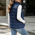 thumbnail image 7 of Aswuknt Womens Puffer Vest Quilted Sleeveless Stand Collar Full Zip Jackst Lightweight Gilet Outerwear For Fall Winter Casual Daily Wear,Layering, 7 of 7