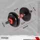 thumbnail image 2 of Set de 2 mancuernas ajustables Fuxion Sports FS-SDM25K-01 con Discos de metal 25 Kg negro Unitalla, 2 of 10