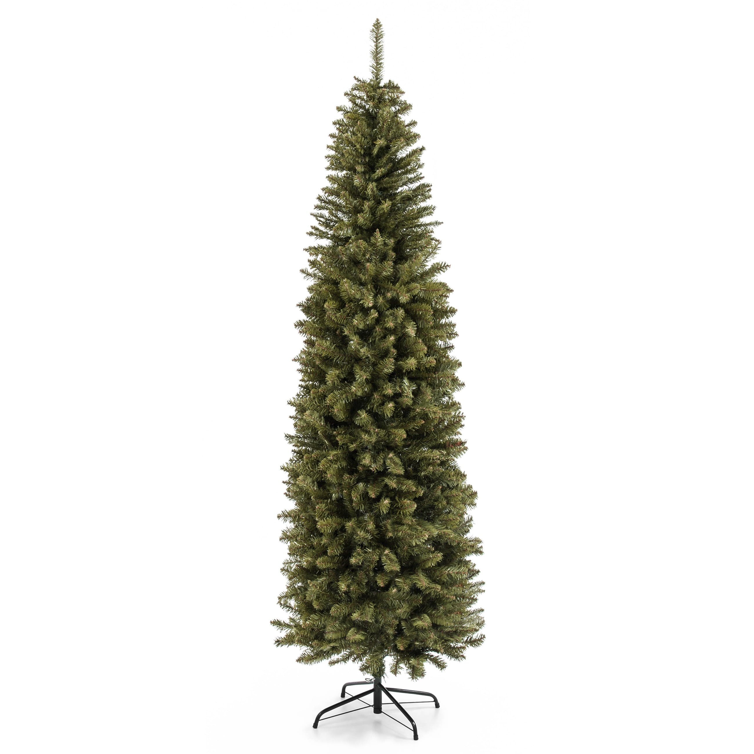 Best Choice Products 7 5ft Premium Hinged Fir Pencil Artificial Christmas Tree W Foldable Stand Easy Assembly Walmart Com Walmart Com