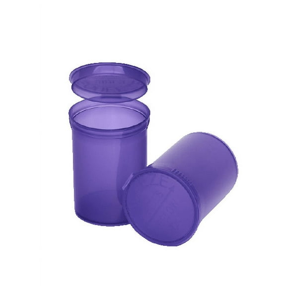 Philips Empty Prescription Pop Top Vial Made in USA Pack of 150 Dry Herb Containers with Child Resistant Translucent Violet Purple Color 30 Dram Medical Pharmacy Pill Bottles