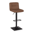 thumbnail image 1 of Bouclair Rust Matte Faux Leather and Metal Adjustable Bar Stool, 1 of 10