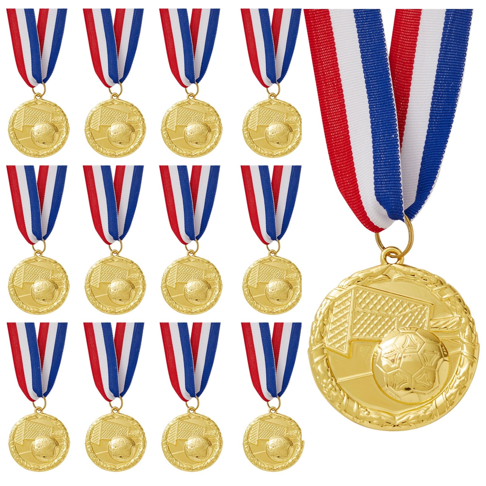 12 Pack Soccer Medals for Kids and Adults, Team Participation Trophies