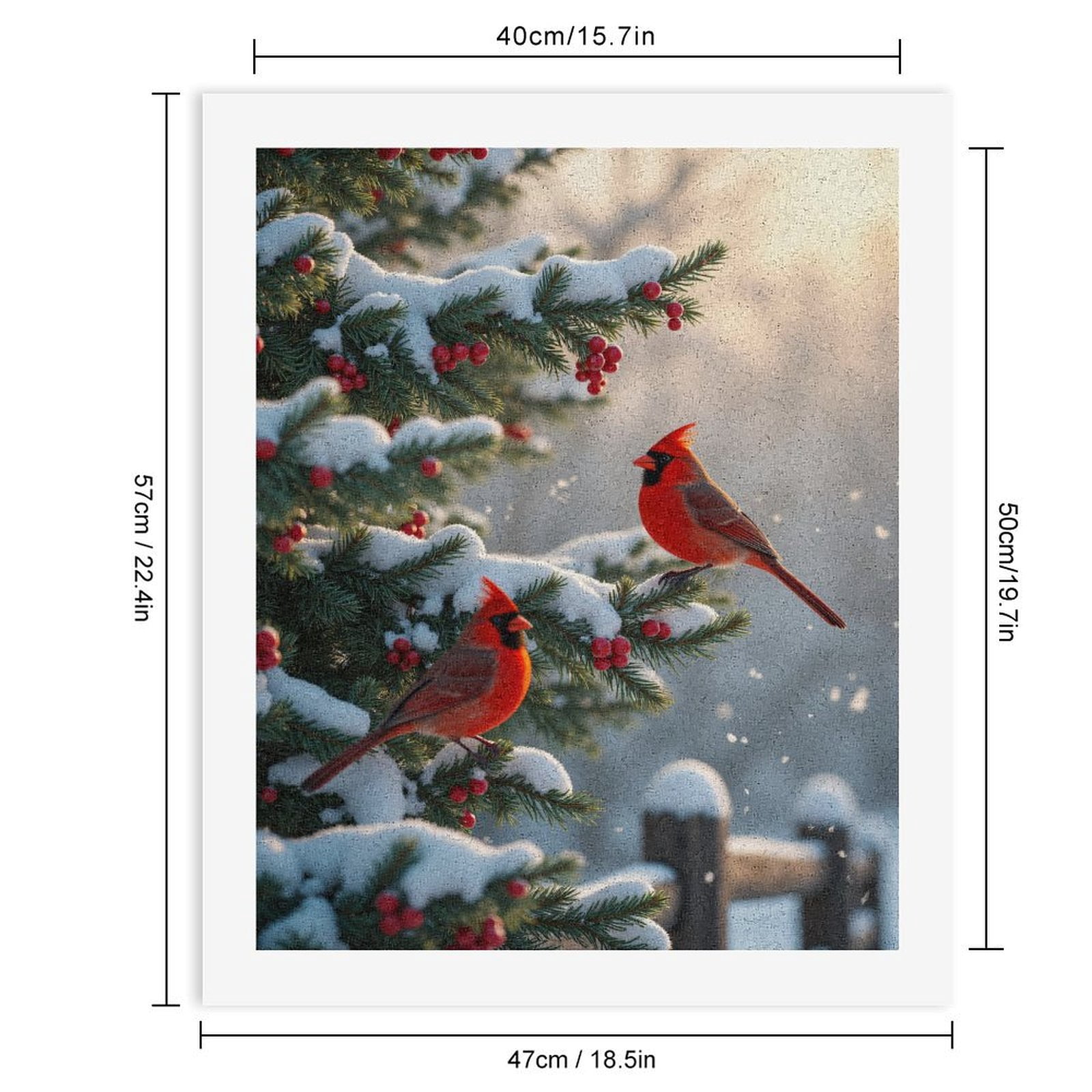 Paint by Numbers Kit for Adults, Red Birds Snowy Pine Scene Paint by Numbers, Easy Paint by Numbers Kit for Adults Beginner, DIY Adult Paint by Number Kits on Canvas, Home Decor