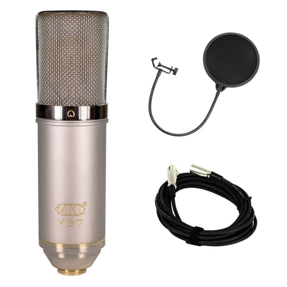 MXL V67G HE Condenser Microphone Bundle with 20-foot XLR Cable & Pop Filter
