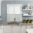 thumbnail image 6 of Blue Stripes Kitchen Curtains and Valances Set, Rod Pocket Curtains Tier Farmhouse Window Curtains 36 Inch Length, Modern Minimalism Geometric Line Rustic 3 Piece Kitchen Curtains Set, 6 of 6