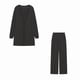 thumbnail image 2 of Conjunto de 3 Piezas de Punto para Mujer: Cárdigan de Larga, Camiseta Sin Mangas, Pantalón y Chándal. Negro M, 2 of 4