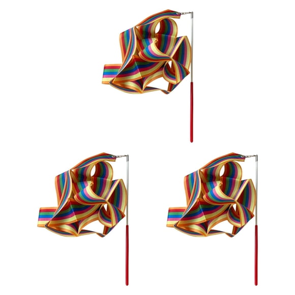 3 cintas de rítmico, accesorios para de cintas de , varitas de bailarina de de gimnasia para actividades familiares, amigos y Estilo C