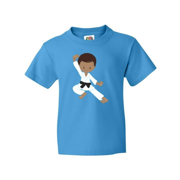 Inktastic African American Boy, Karate Boy, Kata, Black Belt Youth T-Shirt