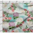 thumbnail image 2 of Soimoi Floral Print, Silk Fabric, Decor Sewing Fabric by The Yard 42 Inch Wide,Decorative Fabric for Shirts Suits Ties, Sky Blue, 2 of 5