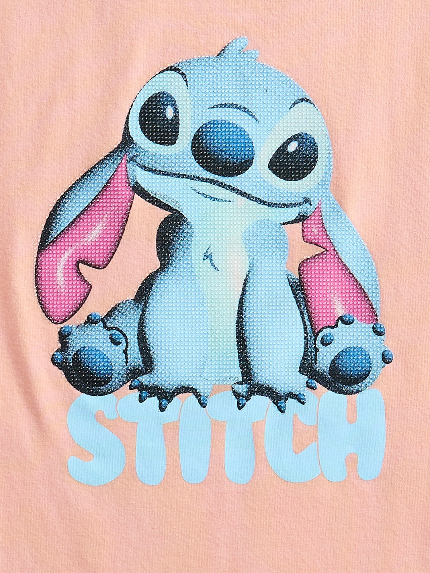 Stitch Girls Embellished Graphic Tee with Short Sleeves, Sizes 4-16