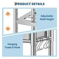 thumbnail image 3 of Utility Sink Stainless Steel Utility Sink with Faucet with Cold and Hot Water Pipe Stainless Steel Sink for Laundry Room Bathroom Farmhouse,S-Hooks & Backsplash,for Indoor Outdoor Use, 3 of 7