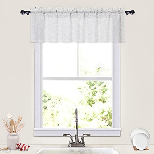 Bathroom Window Curtain Linen Blend Kitchen Curtains 36 Inch Length 2