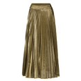 thumbnail image 4 of Ediodpoh Women's Skirts Spring and Summer Pleated Long Skirt Large Size High Waist Big Swing Golden Beach Skirt for Women Long Skirts Gold XL, 4 of 4