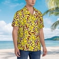 thumbnail image 3 of Pofeuu Chicken Cartoon Print Hawaiian Shirt for Men Sleeves Casual Button Down Summer Beach Dress Shirts T-Shirts,Large, 3 of 7