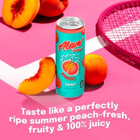 Alani Nu Energy Drink Variety Pack, Juicy Peach , Pink Slush, & Cherry Slush 12 fl oz Cans, 6 Count
