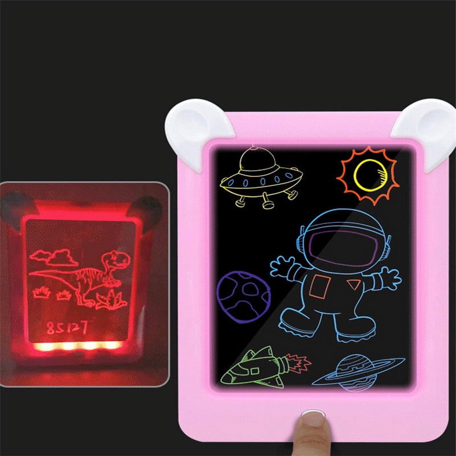waheed LED Drawing Tablet, Magic Pad, Includes Smooth Fun Guide. Glow  Boost, 6Double Sided Markets, 42 Stencils, Dry Erasers, Red, 10.3x7.8x0.8